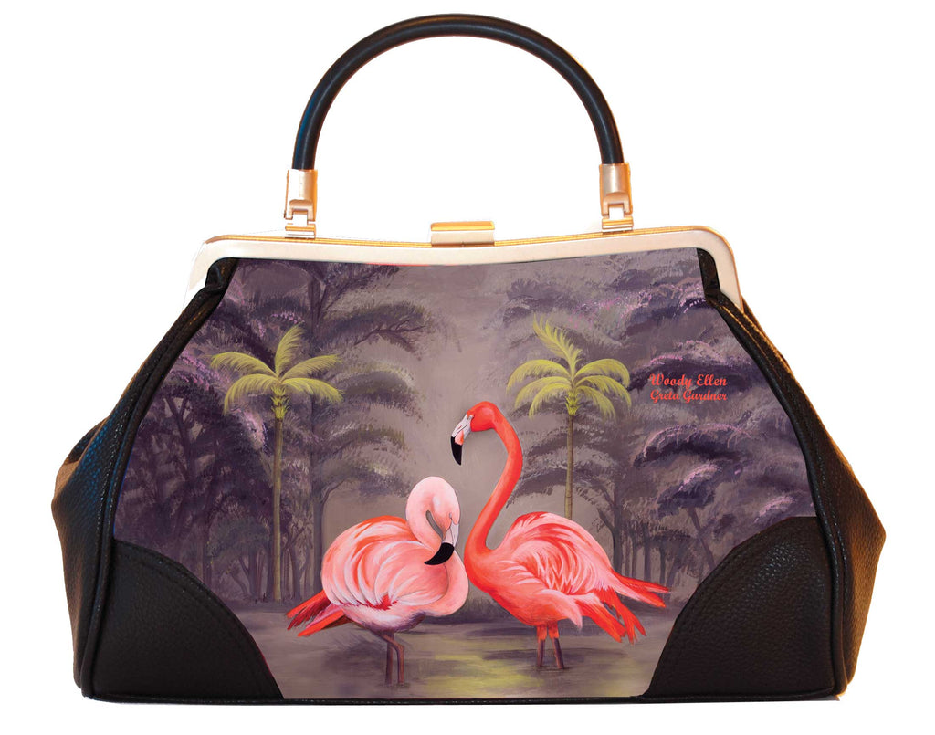Retro handbag, vintage handbag, Flamingo