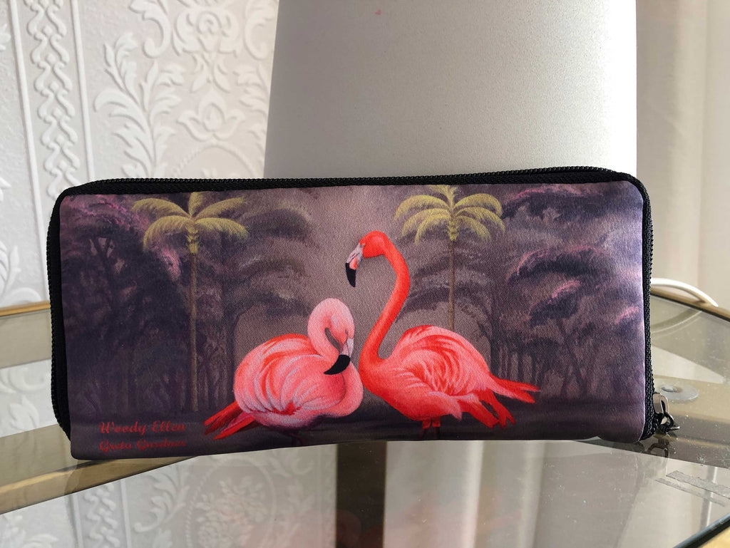 Retro wallet, vintage wallet, Flamingo