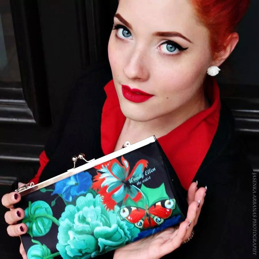 Retro clutch large,clutch bag,Burlesque,birthday gift,gifts for her,gifts for mom,Woody Ellen handbag,christmas gifts,christmas gift ideas